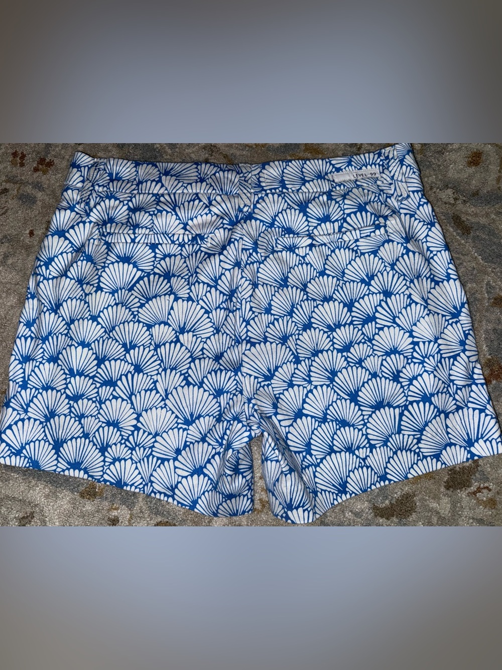 Level 99 Blue & White Shell-Pattern Shorts - Picture 4 of 4
